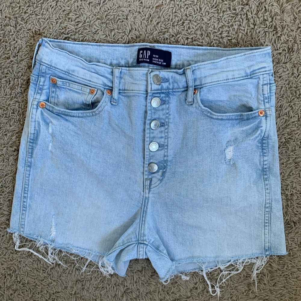 GAP 10/30 button fly slim fit cutoff denim jean shorts.